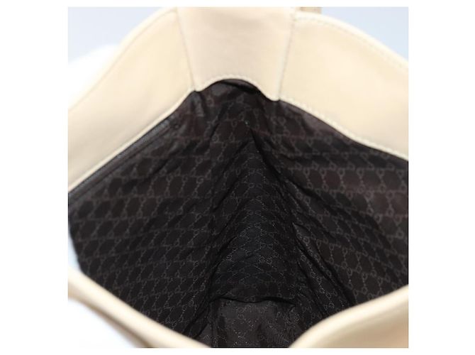 Borsa a Spalla in Pelle Beige Argento GUCCI 91761 Auth 173831 - vista 18