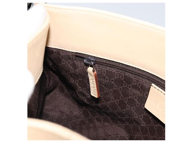 Borsa a Spalla in Pelle Beige Argento GUCCI 91761 Auth 173831 - vista 20