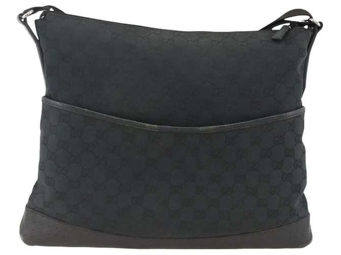 Borsa a Spalla GG Canvas Gucci Nera Argento 145856 Auth 173856 Nero - vista 13