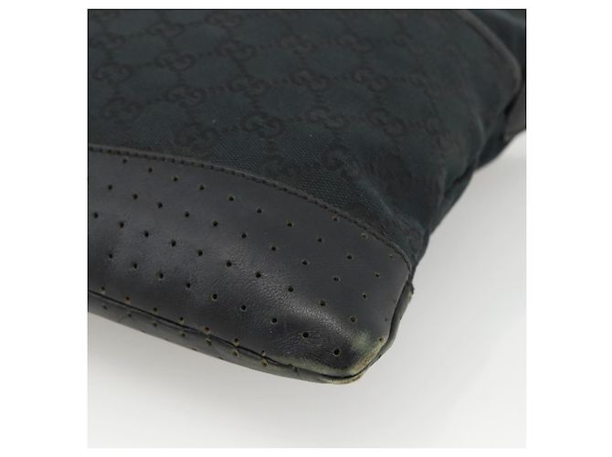 Borsa a Spalla GG Canvas Gucci Nera Argento 145856 Auth 173856 Nero - vista 14