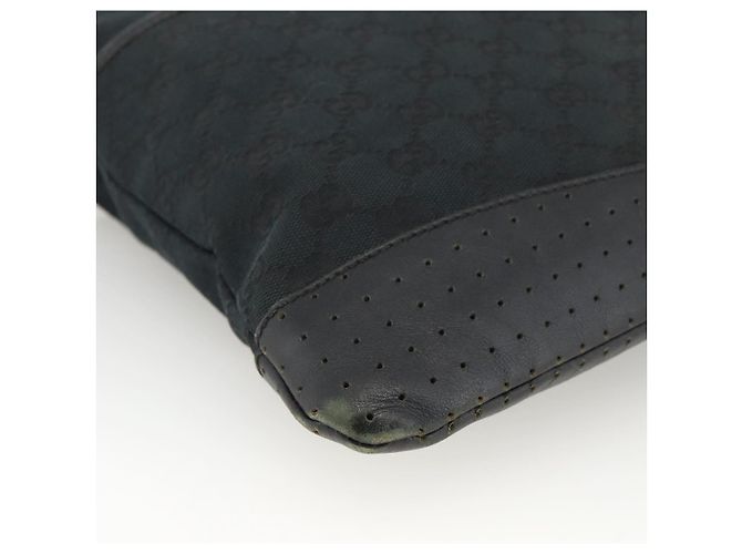 Borsa a Spalla GG Canvas Gucci Nera Argento 145856 Auth 173856 Nero - vista 15