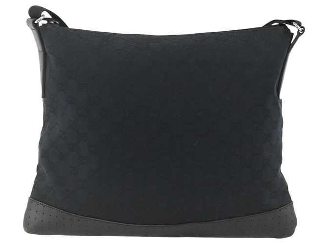 Borsa a Spalla GG Canvas Gucci Nera Argento 145856 Auth 173856 Nero - vista 2