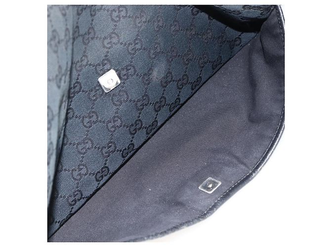 Borsa a Spalla GG Canvas Gucci Nera Argento 145856 Auth 173856 Nero - vista 22