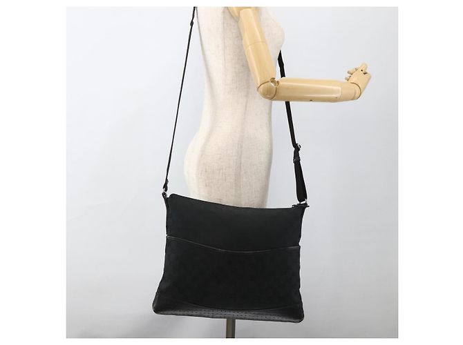 Borsa a Spalla GG Canvas Gucci Nera Argento 145856 Auth 173856 Nero - vista 23