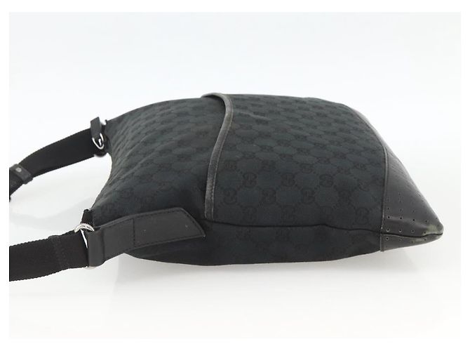 Borsa a Spalla GG Canvas Gucci Nera Argento 145856 Auth 173856 Nero - vista 3