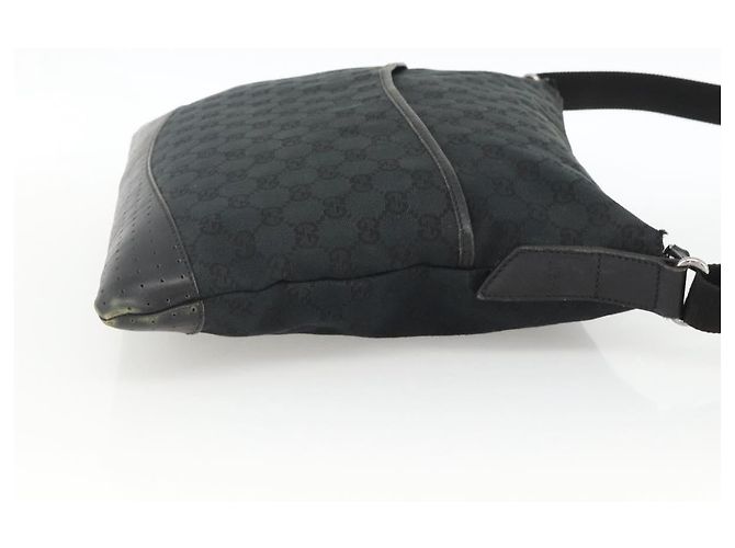 Borsa a Spalla GG Canvas Gucci Nera Argento 145856 Auth 173856 Nero - vista 4
