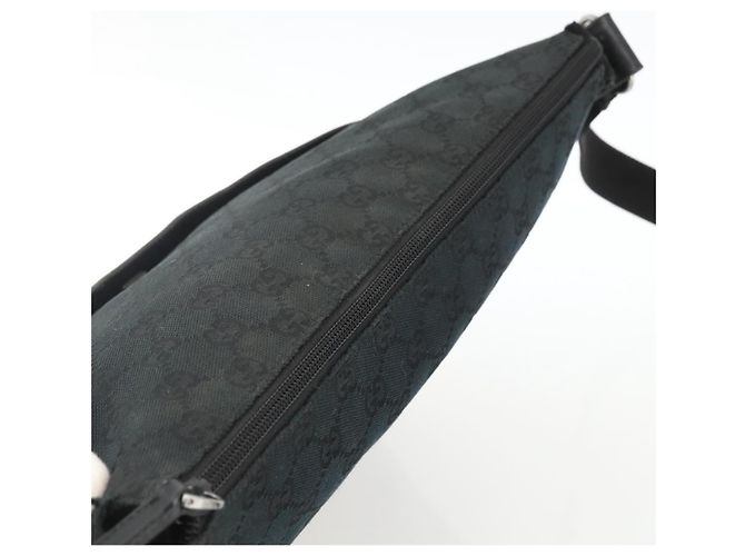 Borsa a Spalla GG Canvas Gucci Nera Argento 145856 Auth 173856 Nero - vista 6