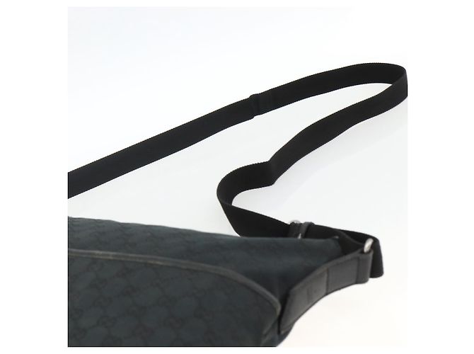 Borsa a Spalla GG Canvas Gucci Nera Argento 145856 Auth 173856 Nero - vista 8