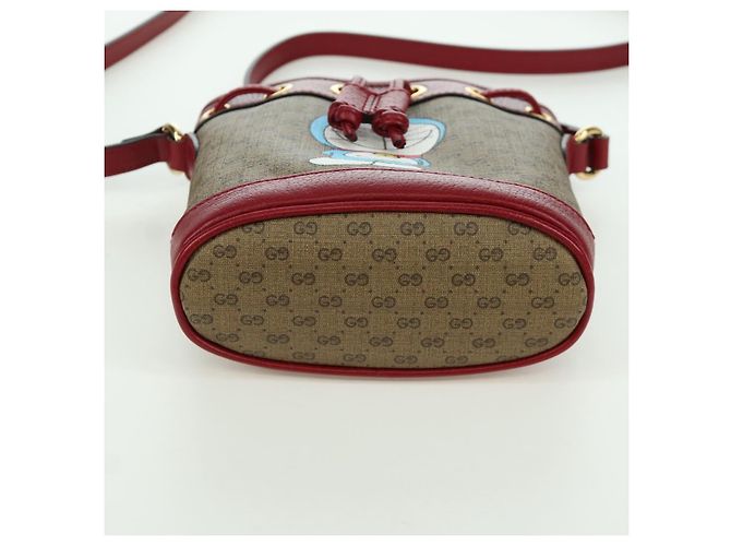 GUCCI GUCCI �~ Borsa Micro GG Supreme Doraemon PVC Beige Oro 647801 Auth LNZ389SM D'oro - vista 5