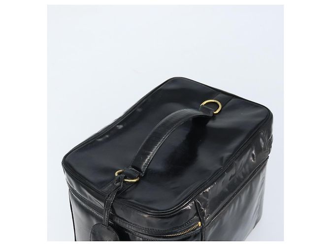Vanity CHANEL Kosmetiktasche Lackleder Schwarz Gold CC Auth bs33674 Golden - Ansicht 6