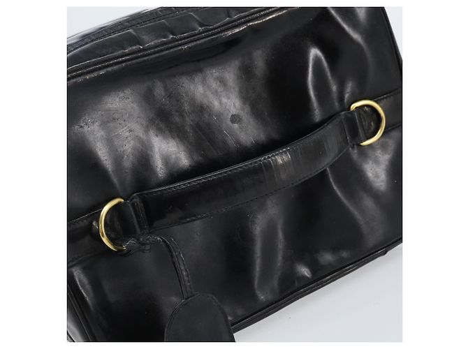 Vanity CHANEL Kosmetiktasche Lackleder Schwarz Gold CC Auth bs33674 Golden - Ansicht 7