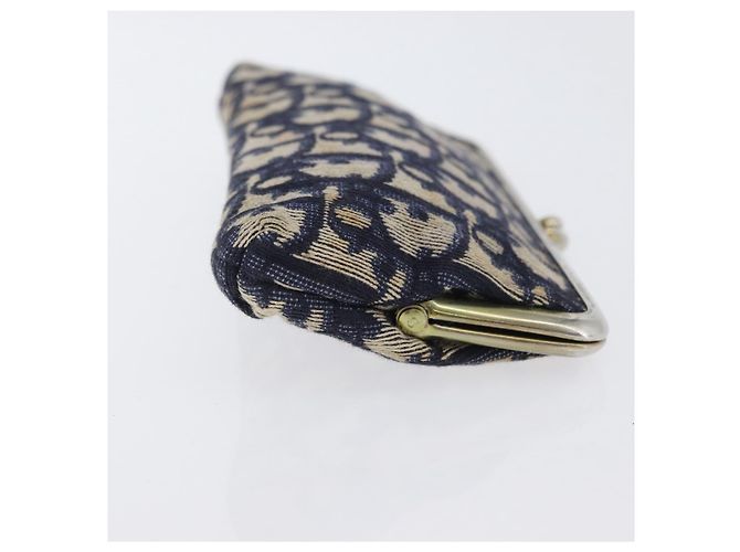 Pochette Gamaguchi in tela Trotter Christian Dior Navy Oro Auth BA10970 D'oro Blu navy - vista 3