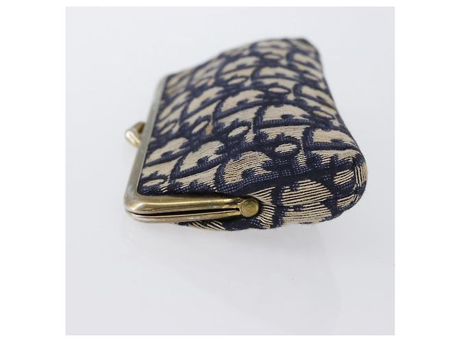 Pochette Gamaguchi in tela Trotter Christian Dior Navy Oro Auth BA10970 D'oro Blu navy - vista 4