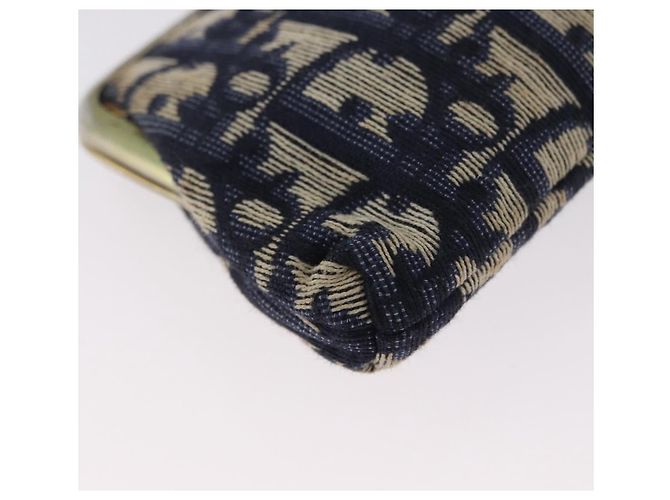 Pochette Gamaguchi in tela Trotter Christian Dior Navy Oro Auth BA10970 D'oro Blu navy - vista 7