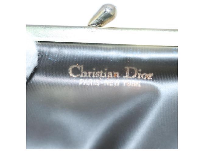 Pochette Gamaguchi in tela Trotter Christian Dior Navy Oro Auth BA10970 D'oro Blu navy - vista 9