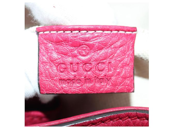 GUCCI Bamboo Backpack Leather Pink Silver 387149 Auth 171479V Silvery - view 27