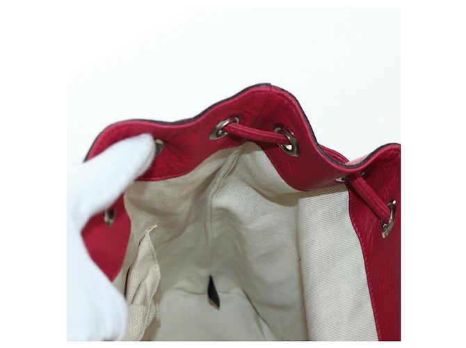 GUCCI Bamboo Backpack Leather Pink Silver 387149 Auth 171479V Silvery - view 28