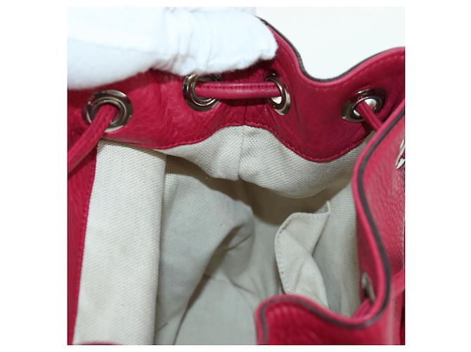 GUCCI Bamboo Backpack Leather Pink Silver 387149 Auth 171479V Silvery - view 29