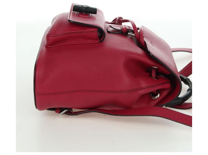 GUCCI Bamboo Backpack Leather Pink Silver 387149 Auth 171479V Silvery - view 4