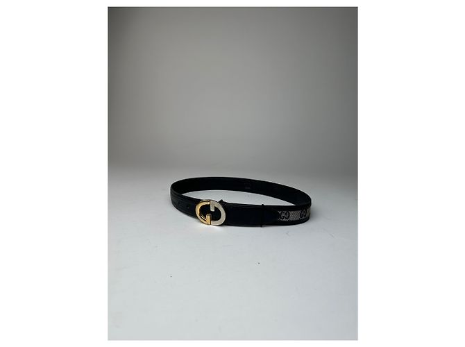 Vintage Gucci Ophidia Monogramm Leder Gürtel Grau Schwarz - Ansicht 11