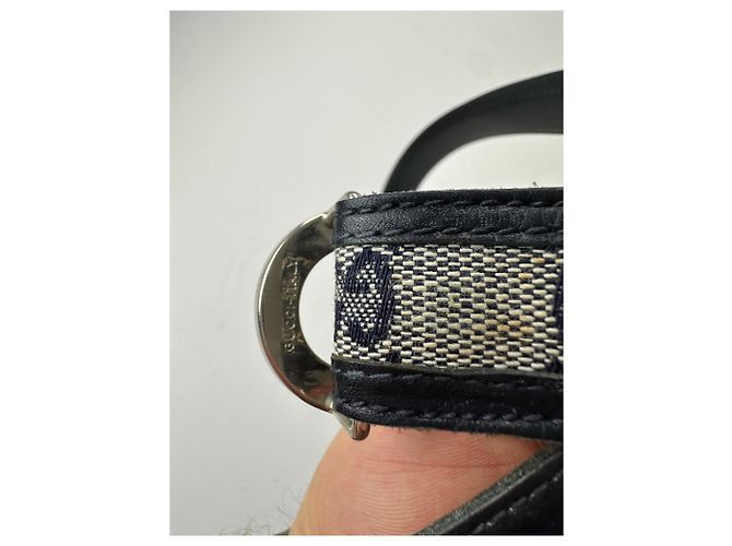 Vintage Gucci Ophidia Monogramm Leder Gürtel Grau Schwarz - Ansicht 8