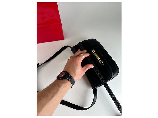 Céline Vintage Celine Leder Schultertasche Schwarz - Ansicht 10