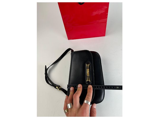 Céline Vintage Celine Leder Schultertasche Schwarz - Ansicht 11