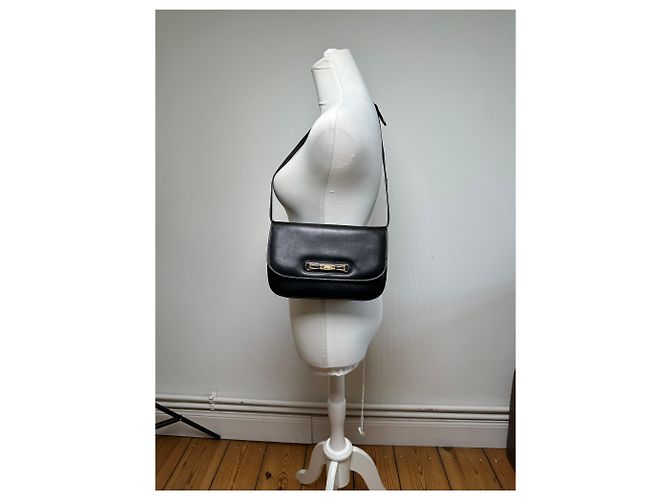 Céline Vintage Celine Leder Schultertasche Schwarz - Ansicht 13