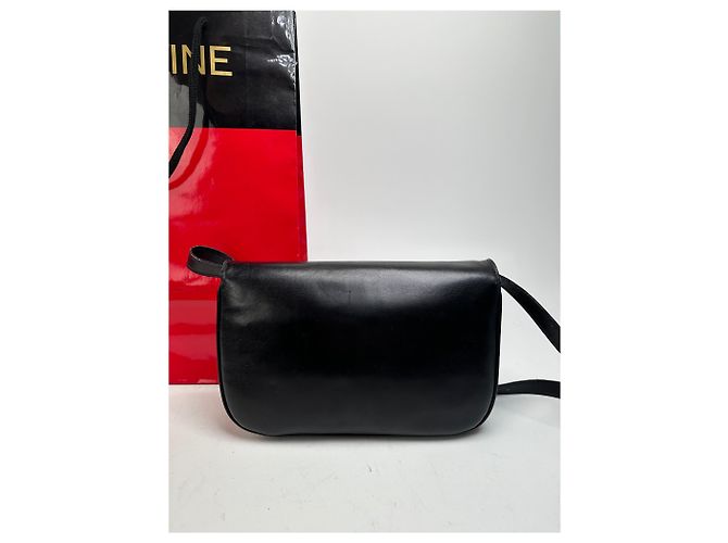 Céline Vintage Celine Leder Schultertasche Schwarz - Ansicht 15