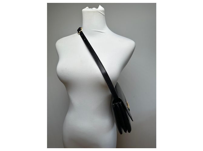 Céline Vintage Celine Leder Schultertasche Schwarz - Ansicht 3