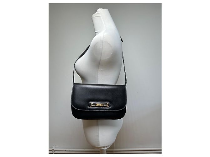 Céline Vintage Celine Leder Schultertasche Schwarz - Ansicht 5