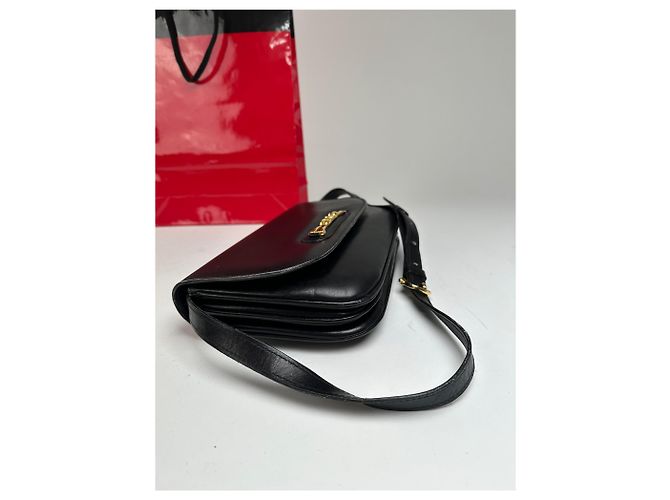 Céline Vintage Celine Leder Schultertasche Schwarz - Ansicht 6