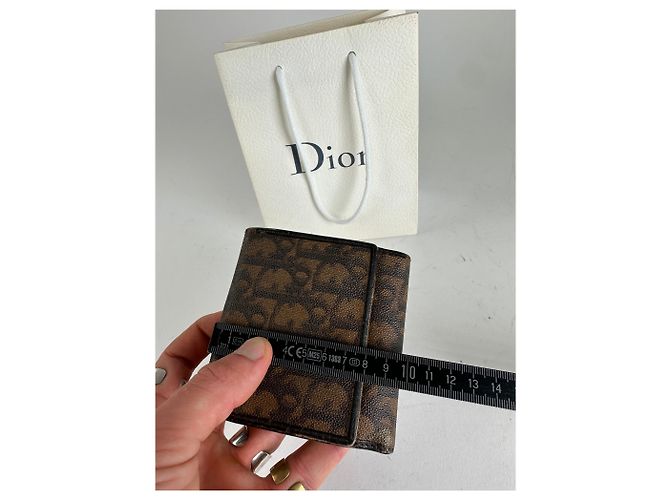 Vintage Dior Oblique Monogram Leather Wallet Brown - view 10