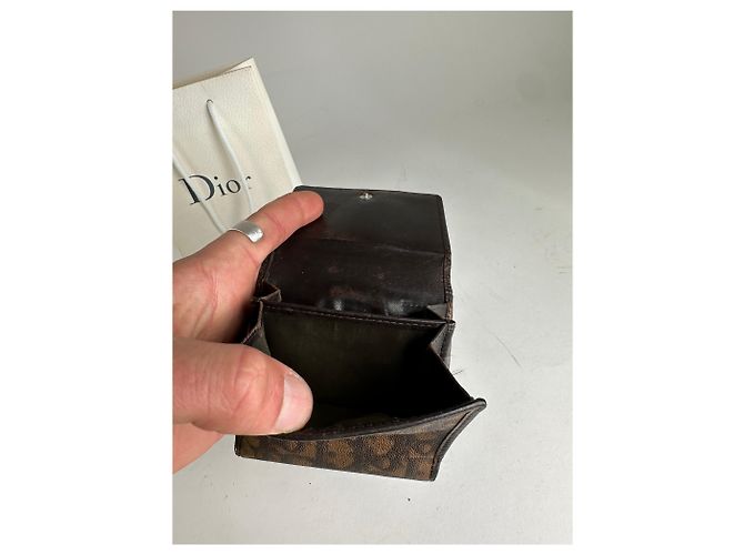 Vintage Dior Oblique Monogram Leather Wallet Brown - view 3