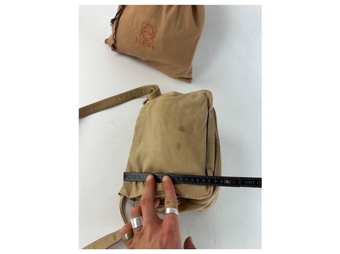 Vintage Loewe Madrid Leder Schultertasche Beige - Ansicht 12