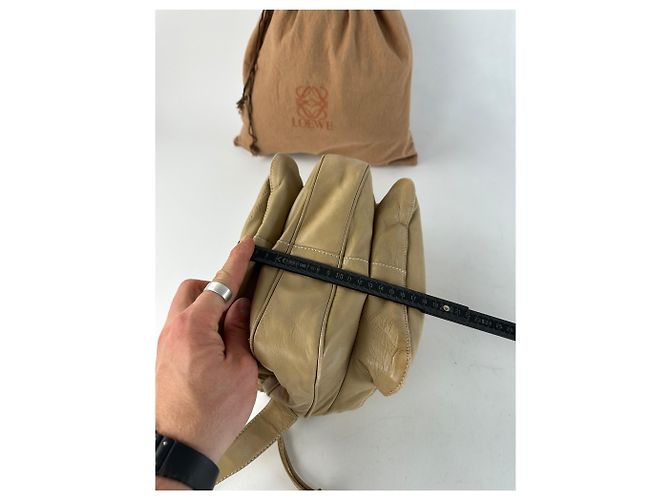 Vintage Loewe Madrid Leder Schultertasche Beige - Ansicht 13