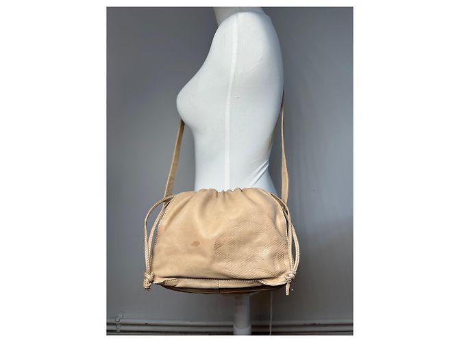 Vintage Loewe Madrid Leder Schultertasche Beige - Ansicht 14