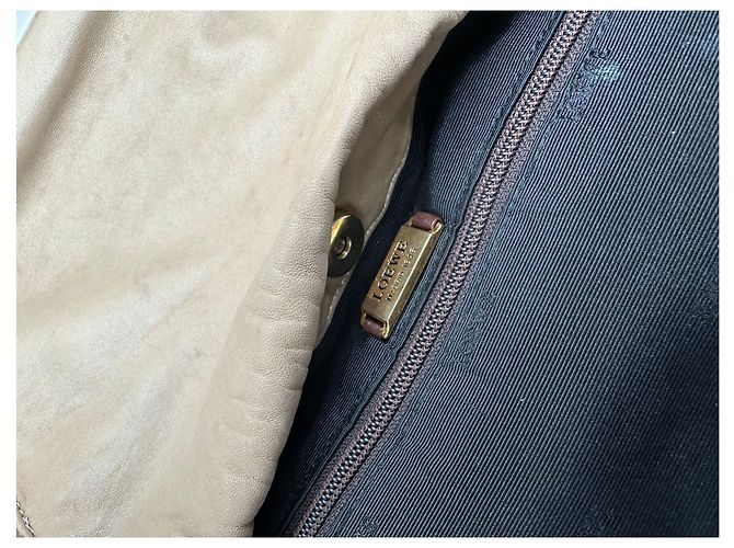 Vintage Loewe Madrid Leder Schultertasche Beige - Ansicht 6