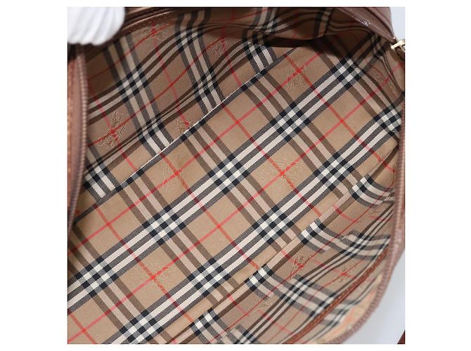 Borsa a mano Burberry in pelle marrone dorato Auth ka3026 D'oro - vista 11