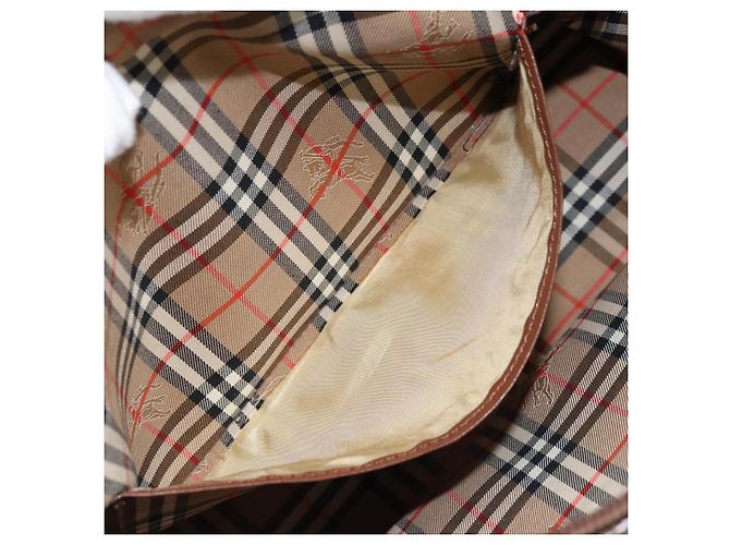 Borsa a mano Burberry in pelle marrone dorato Auth ka3026 D'oro - vista 12