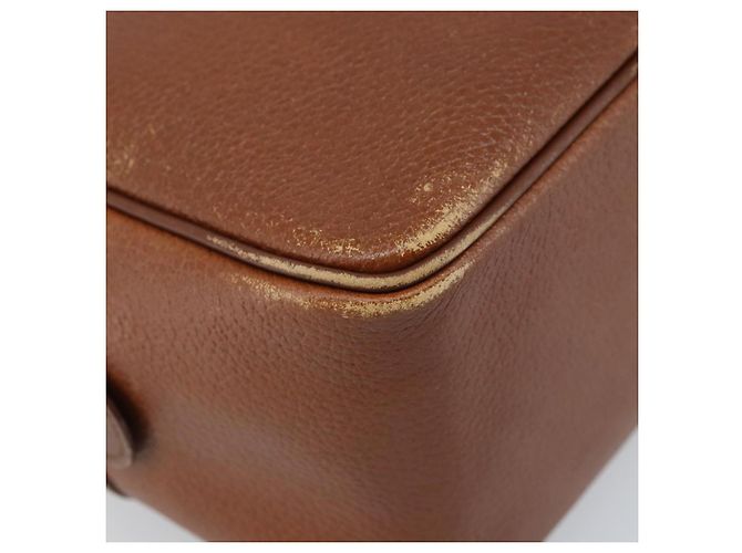 Borsa a mano Burberry in pelle marrone dorato Auth ka3026 D'oro - vista 14