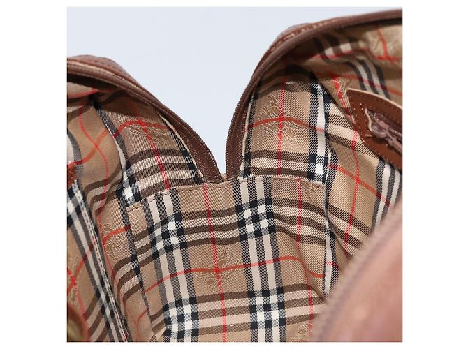 Borsa a mano Burberry in pelle marrone dorato Auth ka3026 D'oro - vista 20