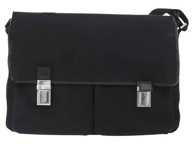 GUCCI Schultertasche aus schwarzem Canvas Silber 92538 Auth bs33064 - Ansicht 13