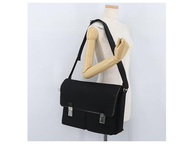 GUCCI Schultertasche aus schwarzem Canvas Silber 92538 Auth bs33064 - Ansicht 25