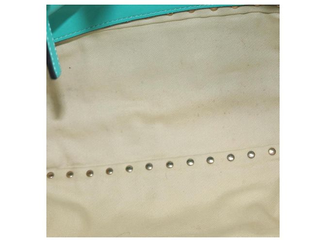 VALENTINO Borsa Rock Studs in pelle 2 in 1 Verde Oro Auth BA10926 D'oro - vista 11