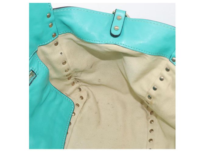 VALENTINO Borsa Rock Studs in pelle 2 in 1 Verde Oro Auth BA10926 D'oro - vista 21