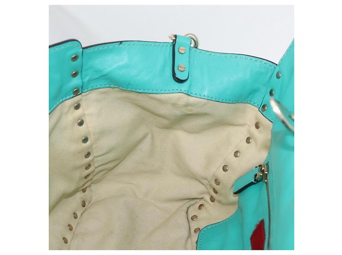 VALENTINO Borsa Rock Studs in pelle 2 in 1 Verde Oro Auth BA10926 D'oro - vista 22