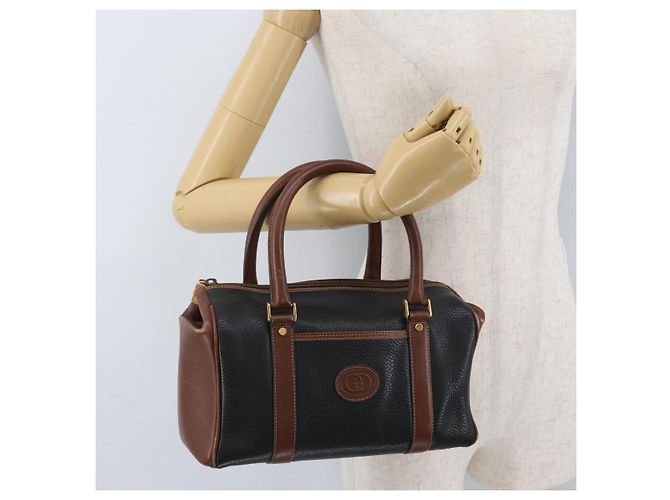 Borsa a mano GUCCI in pelle nera e oro 000 101 0140 Auth 173829 Nero D'oro - vista 27