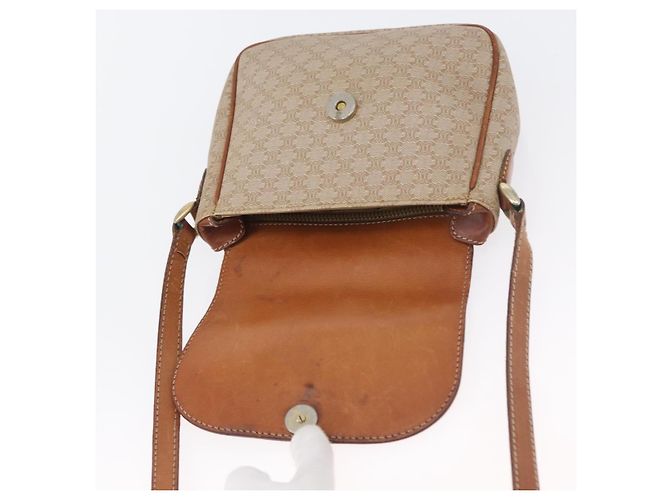 Céline CELINE Macadam Canvas Schultertasche PVC Beige Gold Auth LNZ975 Golden - Ansicht 10