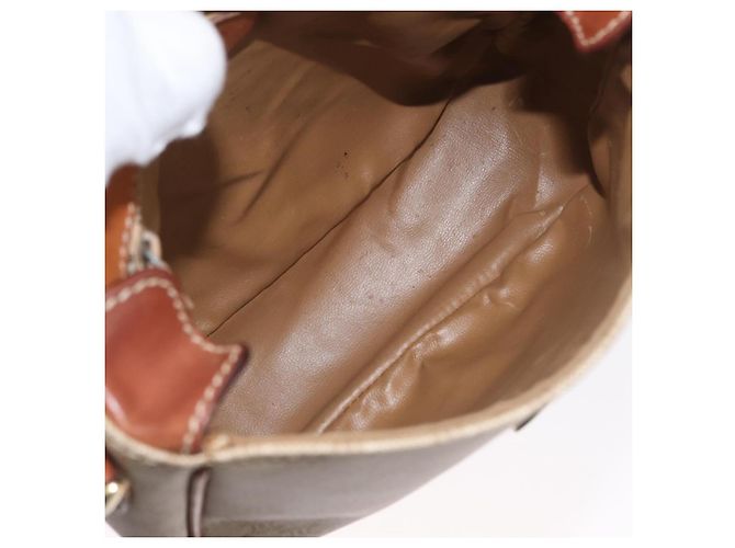 Céline CELINE Macadam Canvas Schultertasche PVC Beige Gold Auth LNZ975 Golden - Ansicht 11